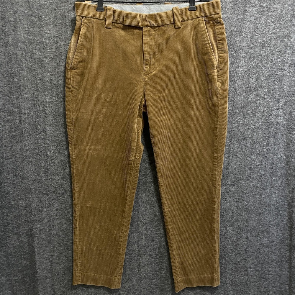 Brooks Brothers Corduroy Pants Men 36x30 Brown Slim Stretch Chino Tapered Casual